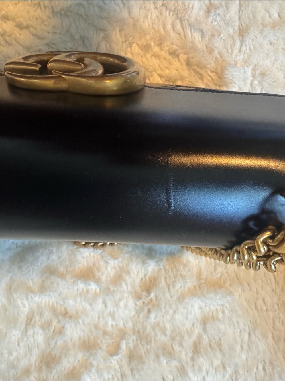 Gucci Black Smooth Leather GG Marmont Heart Shoulder Bag - Picture 3 of 11